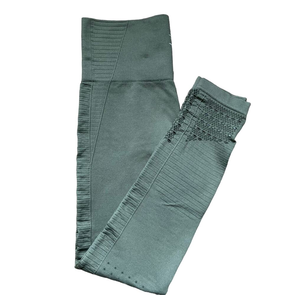 GYMSHARK HUNTER GREEN ENERGY SEAMLESS LEGGINGS-LIKE NEW